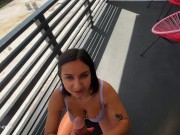 Preview 4 of Big Titty Teen Gets Caught and Creampied in Rough Balcony Fuck