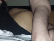 Preview 2 of I Cum Deep Inside a 5 Months Preggo While She Lays on the Bed, Then Close Up On Creamed Pussy