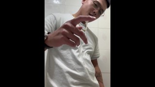 Asian gay boy playing with his dick till cum. Uncensored / slow motion cum shot