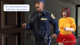 Velma from Scooby-Doo fucking with police officer | Parody 3D porn