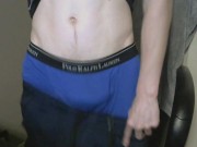 Preview 3 of Fit guy slowly tease camera and shows underwear and pulls dick through hole and tease