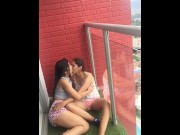 Preview 2 of I fuck my stepbrother's girlfriend on the terrace of her apartment
