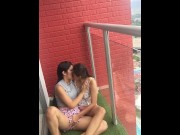 Preview 4 of I fuck my stepbrother's girlfriend on the terrace of her apartment