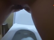 Preview 4 of Sexy MILF peeing in mall toilet. Closeup pissing. (ep 695) 4K