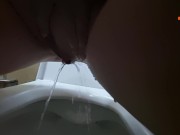 Preview 6 of Sexy MILF peeing in mall toilet. Closeup pissing. (ep 695) 4K