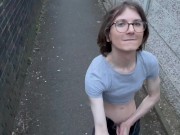 Preview 5 of Naughty teen trans girl gets naughty in public alleyway