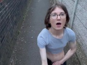 Preview 6 of Naughty teen trans girl gets naughty in public alleyway