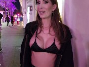 Preview 6 of Husband had me walk with tits out in just a thong down busy Las Vegas Strip!
