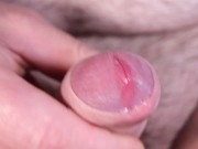 Preview 4 of Extreme close up and slow motion while playing with small penis exposing head getting erect