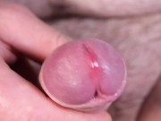 Preview 5 of Extreme close up and slow motion while playing with small penis exposing head getting erect