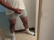Preview 6 of horny guy in white socks jacking off his cock, loud moaning