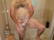 Preview 4 of Man soak soap and wash his body especially groin area and penis thoroughly