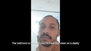 DILFs Daddy contest, shower , daddy with towel, hairy chest and cook, shower daddy, smoking daddy
