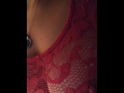 Preview 1 of Red lace nipple play
