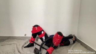 NANA Full PVC red rope bondage and limitation orgasm