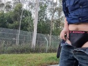 Preview 2 of Wank and Cum at Highway Rest Area