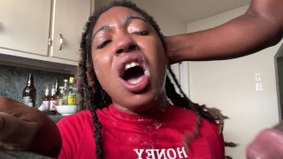 Adorable Ebony Babe Chyanne Jacobs Gets Her Ass Fucked Hard By An Older Dude After Sucking His Cock!