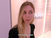 Preview 1 of Unlucky Shoplifter Fucked in Mall Toilet - Real Public - Risky Sex - POV