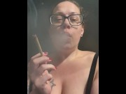 Preview 2 of BBW stepmom MILF 420 smoking joint before bed your POV