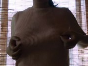 Preview 3 of A Japanese woman who wears a knit with no bra and masturbates her nipples immediately feels good♥️