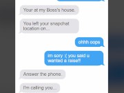 Preview 2 of Cheating Wife Sends Snapchat to her Husband whilst Fucking his Boss (REAL)
