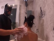 Preview 4 of Femdom Slave Enjoys Her Piss Bathwater Real Orgasm Homemade Bath Amateur Couple Milf Stepmom