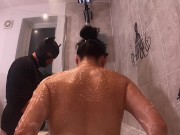 Preview 6 of Femdom Slave Enjoys Her Piss Bathwater Real Orgasm Homemade Bath Amateur Couple Milf Stepmom