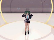 Preview 2 of Yuuka Blue Archive Hentai Undress Dance Teddy Bear Playboy Girl MMD 3D Dark Green Hair