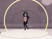 Preview 3 of Yuuka Blue Archive Hentai Undress Dance Teddy Bear Playboy Girl MMD 3D Dark Green Hair