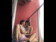 Preview 4 of He masturbated my best friend on the balcony of her apartment
