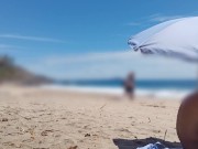 Preview 1 of Naked fun at the beach. Masturbating and pissing