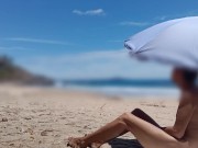 Preview 5 of Naked fun at the beach. Masturbating and pissing