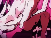 Preview 6 of angel x oc x verosika FFM orgy bitch mommy hazbin hotel helluva boss femboy trap