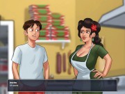 Preview 1 of Summertime saga #72 - My boss at the pizzeria sucks me off - Gameplay
