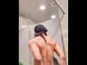 Preview 1 of Sexy HOT WolfBoy In Gym Showers Dancing Naked Big Ass
