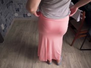 Preview 6 of Visible Panty Line Fetish Tease In Long Maxi Skirt