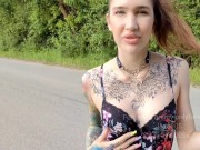 Preview 1 of Roadside slut takes a cock deep, rides it and takes a cumshot in her mouth