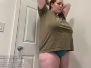 Preview 3 of Chubby Redhead Teen Desperately Pees Herself Locked Out Of Bathroom - BustySeaWitch