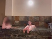 Preview 5 of Japanese MILF is spanked and moans echoing in the hot spring with her family next door💖💖💖