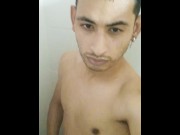 Preview 3 of CONT 3 - Latino Guy Masturbates While Taking a Bath - Damigxx