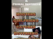 Preview 1 of Hooters Girlfriend Catches Boyfriend Jerking Off