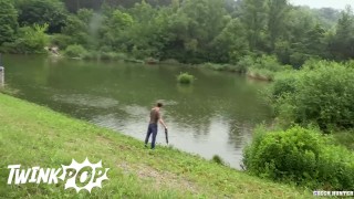TWINKPOP - Dude Earned Some Cash From Fishing Nude And Swallowing Cum