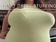 Preview 2 of BBW FEEDEE STUFFING IN TIGHT DRESS! HUGE WEIGHT GAIN!