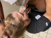 Preview 3 of Hot Interracial Quickie In A Public Bathroom!
