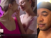 Preview 2 of Eva Elfie &Nancy A.- Reaction Porn Hot Lesbian Action MnM Nastyyy