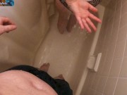 Preview 1 of stepmom shares a shower with stepson and gets horny