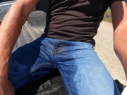 Preview 5 of Piss road trip number 4! Jeans completely soaked.