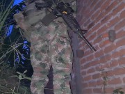 Preview 1 of I woke up on duty and very horny, I cum very excited in the Colombian battalion