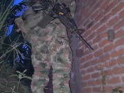 Preview 2 of I woke up on duty and very horny, I cum very excited in the Colombian battalion