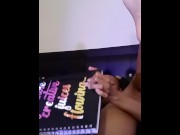 Preview 3 of Slim Petite Ebony Fucks Her Pussy With Sketch Book Dildo Attached